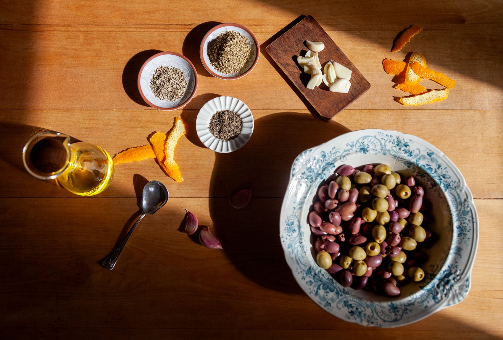 Marinated Olives with Herbs, Garlic, and Orange Recipe