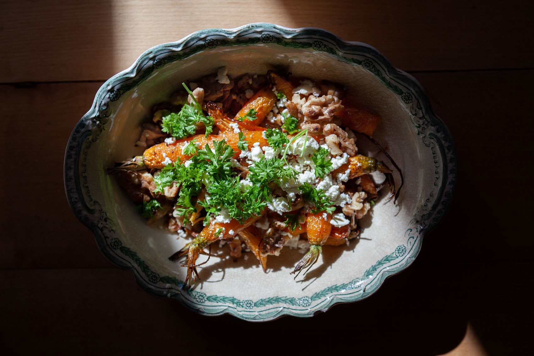 Air Fryer Honey Roasted Carrots with Feta Cheese and Walnuts Recipe